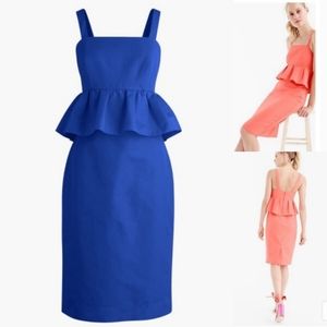 {4} NWT J Crew Cobalt Blue Peplum Fraille Dress
